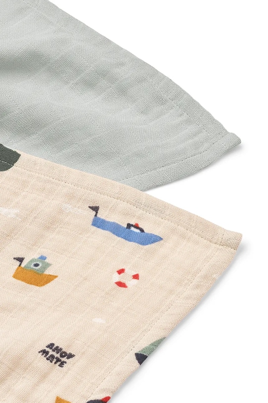 Liewood ręcznik dziecięcy bawełniany Lewis Muslin Cloth 2-Pack LW14907.PPY2 beżowy SS26