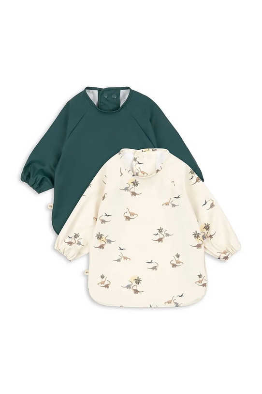 Βρεφική σαλιάρα Konges Sløjd 2 PACK DINNER BIB WITH SLEEVES 2-pack 2-pack πράσινο KS104583.PPY2