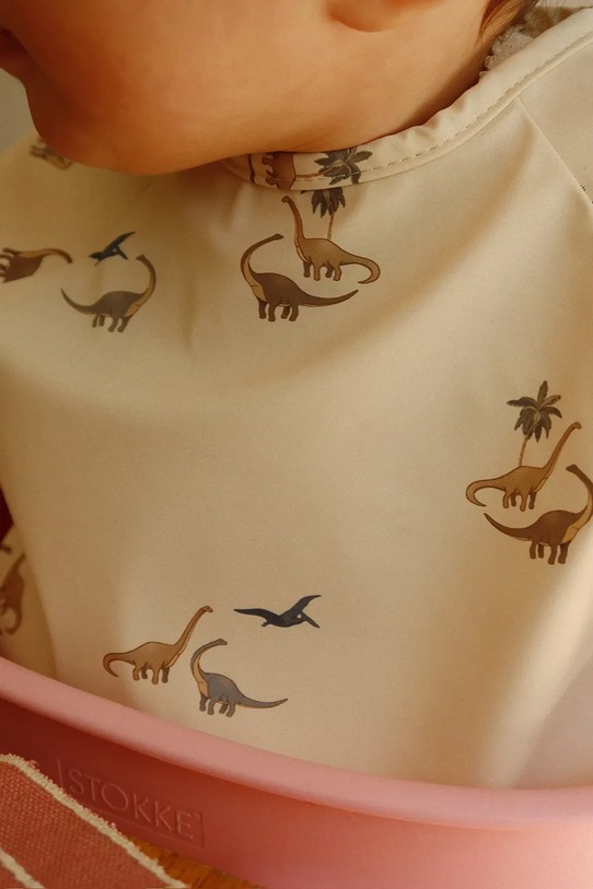 Βρεφική σαλιάρα Konges Sløjd 2 PACK DINNER BIB WITH SLEEVES 2-pack KS104583.PPY2 πράσινο