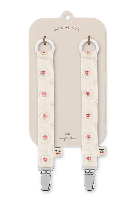 Konges Sløjd pasek do smoczka PACIFIER STRAP 2-pack KS104599.PPY2 beżowy SS26