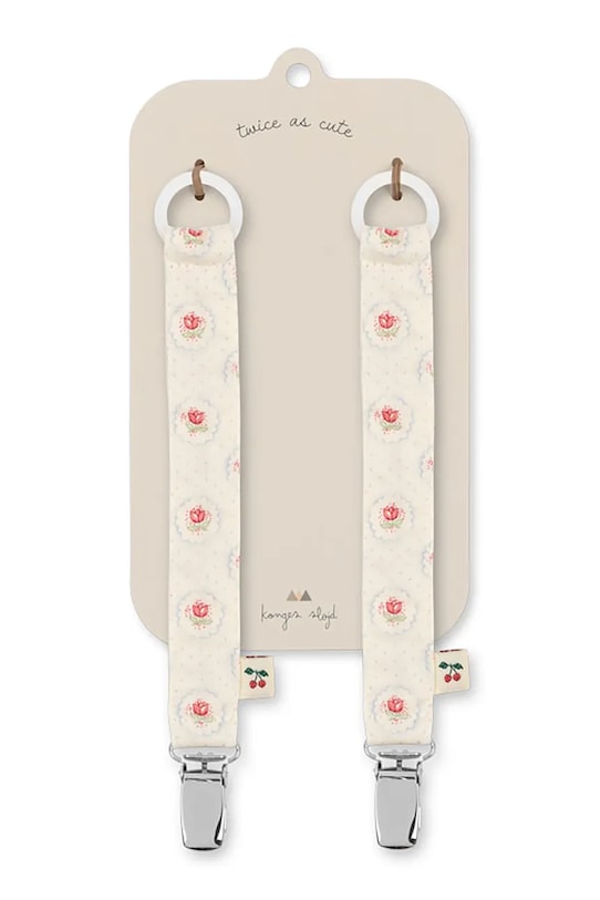 Konges Sløjd pasek do smoczka PACIFIER STRAP 2-pack KS104599.PPY2 beżowy SS26