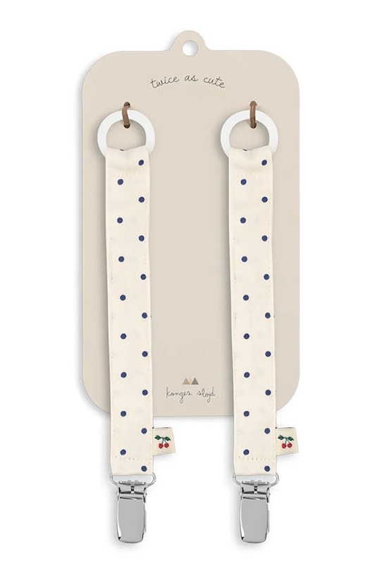 Konges Sløjd pasek do smoczka PACIFIER STRAP 2-pack KS104599.PPY2 beżowy SS26