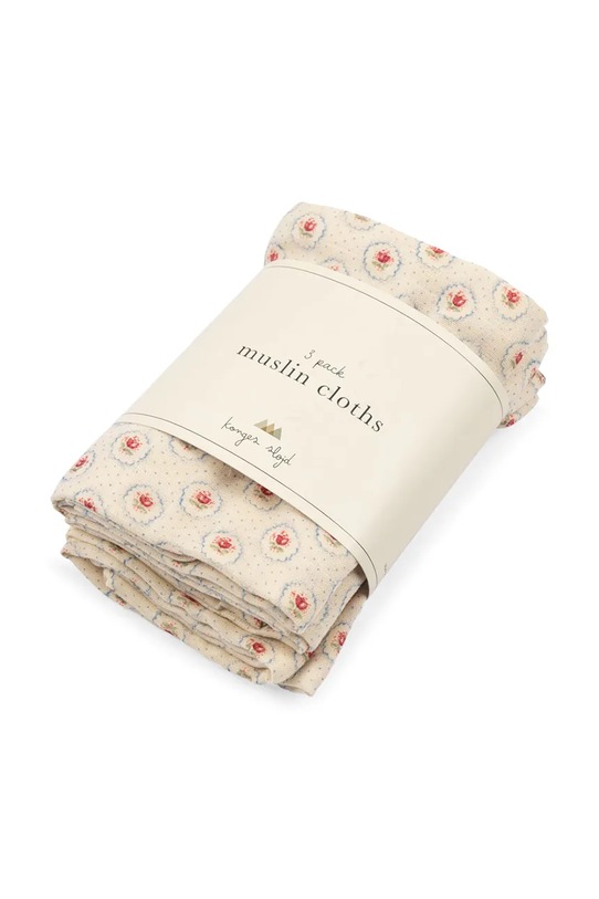 Konges Sløjd pieluszka niemowlęca bawełniana MUSLIN CLOTH GOTS 3-pack KS104610.PPY2 beżowy SS26