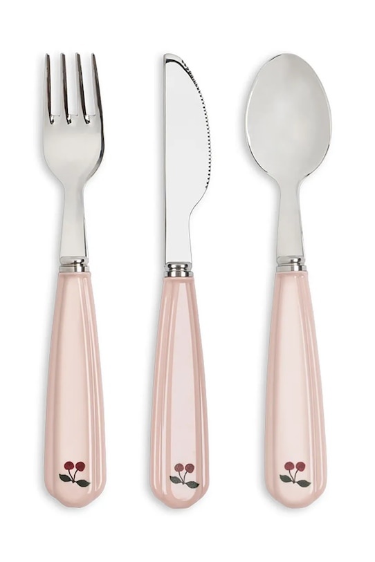 Konges Sløjd zestaw sztućców dla dzieci KIDS CUTLERY 3-pack różowy KS104901.PPY2