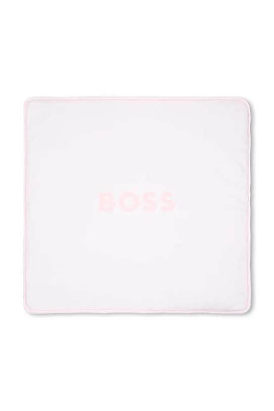 Bombažna odeja za dojenčka BOSS J53093 roza SS26