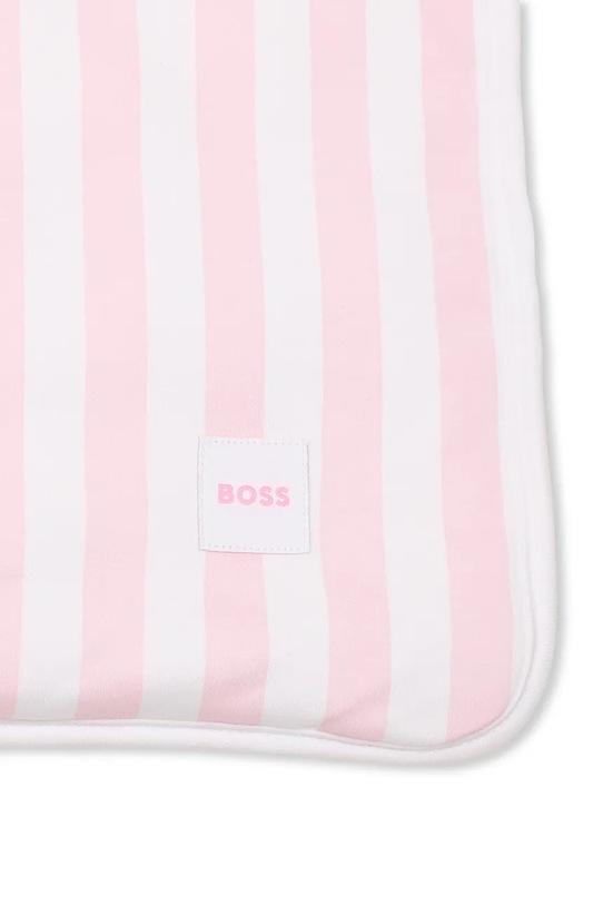 Deklice Bombažna odeja za dojenčka BOSS J53093 roza