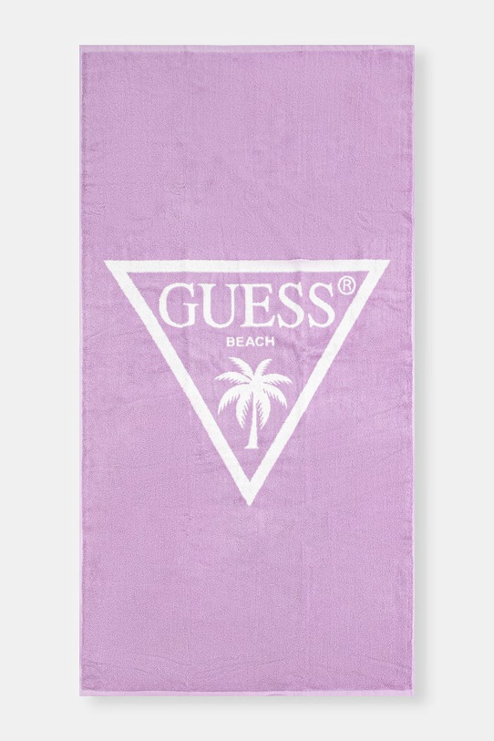 Guess ręcznik plażowy bawełniany fioletowy H6GZ03.SG00P.PPY2.M