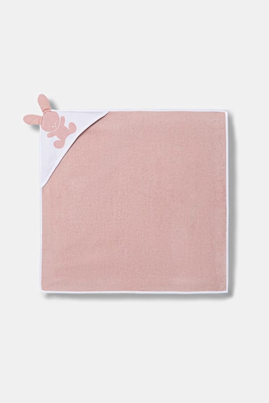 United Colors of Benetton ręcznik z kapturem dziecięcy bawełniany różowy 64QHR8003.W.Stagionale