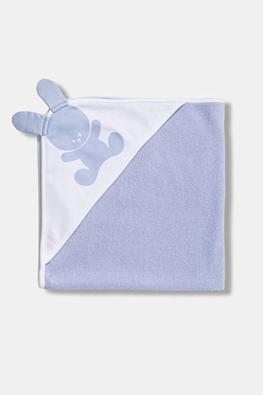 United Colors of Benetton ręcznik z kapturem dziecięcy bawełniany 64QHR8003.W.Stagionale niebieski SS26