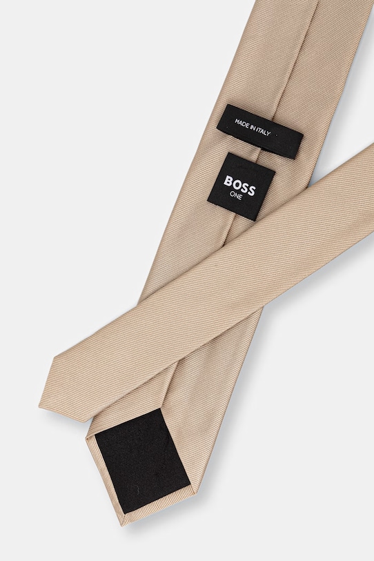 BOSS kravata pánská hedvábná H-TIE CM 7.5 ONE 50556054 béžová SS26