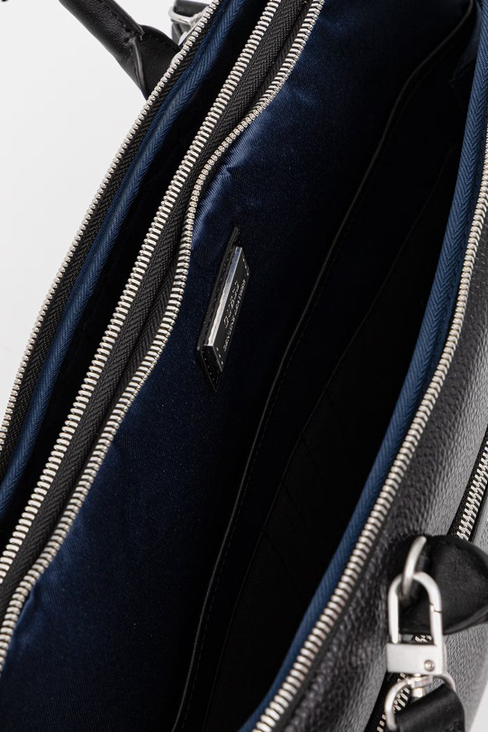 Guess torba na laptopa skórzana MONACO HMMOGR.P6147 czarny