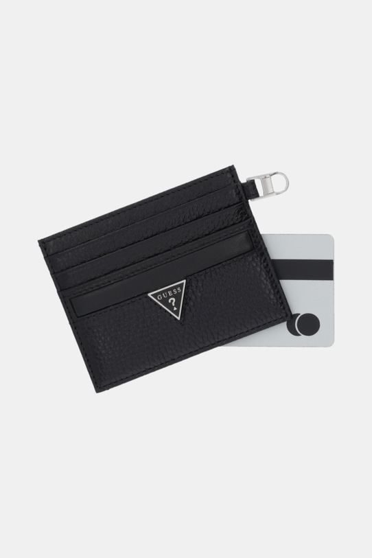 Akcesoria Guess etui na karty skórzane MONACO SMMOGR.LEA25 czarny