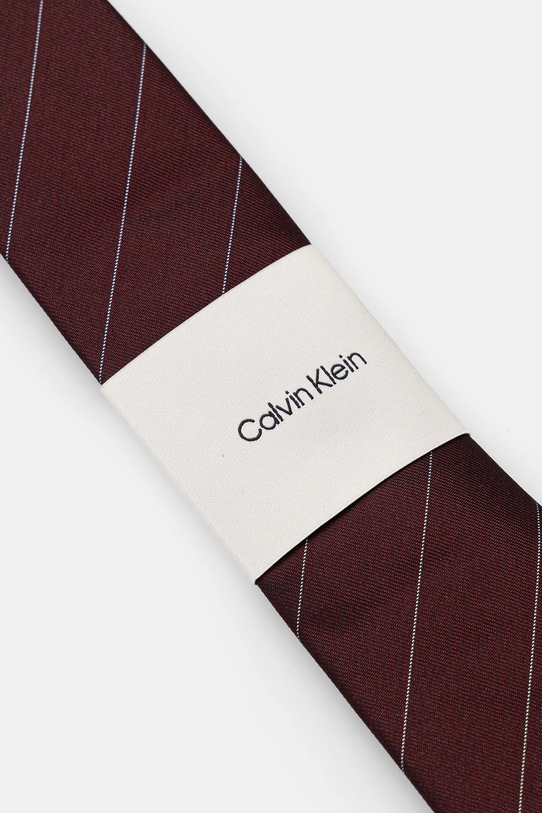 Akcesoria Calvin Klein krawat z dodatkiem jedwabiu CK2111E003 bordowy