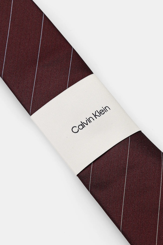 Akcesoria Calvin Klein krawat z dodatkiem jedwabiu CK2111E003 bordowy
