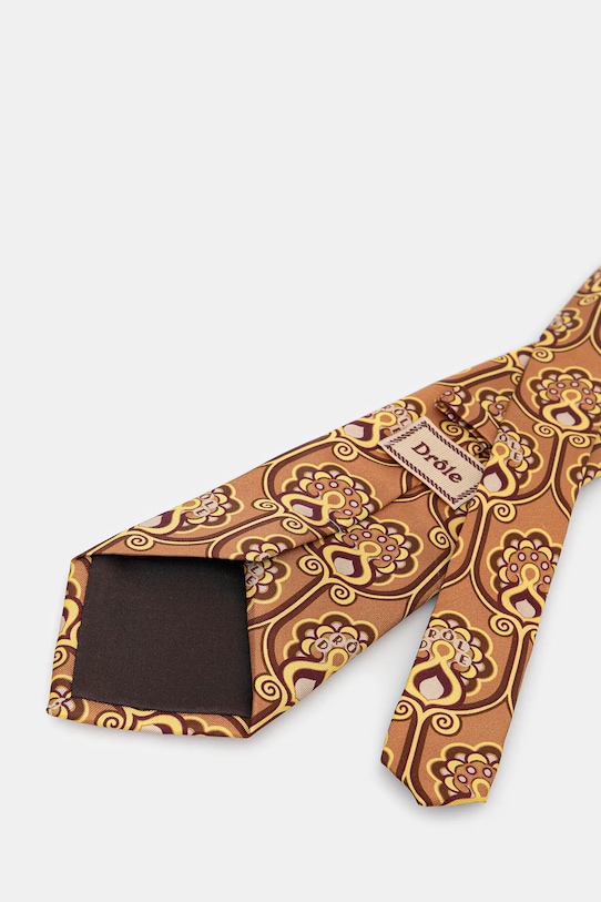 Drôle de Monsieur krawat jedwabny Cravate Tapisserie Florale J.TI002.SE021.OPI pomarańczowy SS26