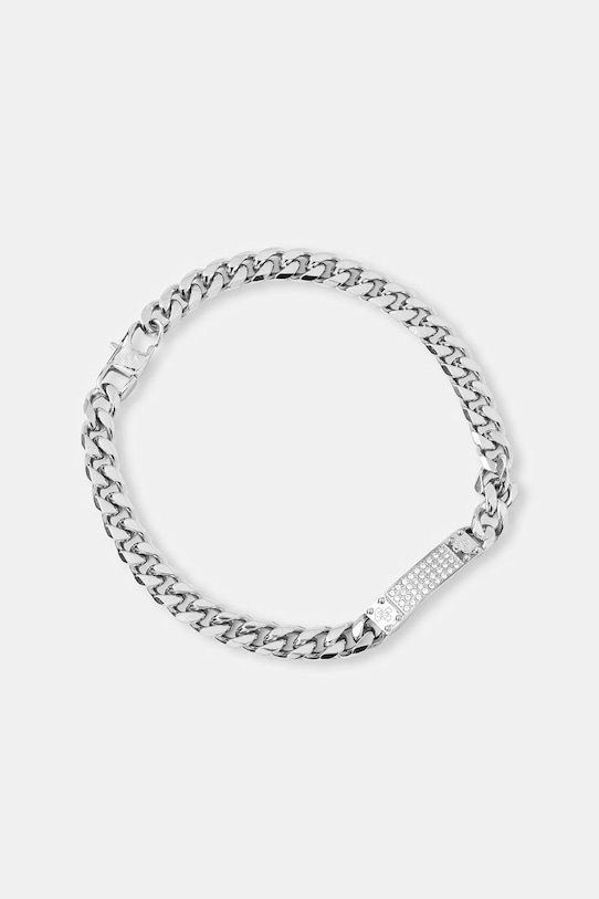 Guess bransoletka męska ze stali nierdzewnej 4G FRONTIERS srebrny JUMB06.031JW