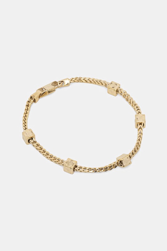 Guess bransoletka męska ze stali nierdzewnej 4G FRONTIERS złoty JUMB06.037JW