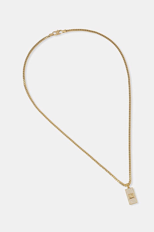 Guess naszyjnik z zawieszką męski ze stali nierdzewnej 4G FRONTIERS złoty JUMN06.030JW