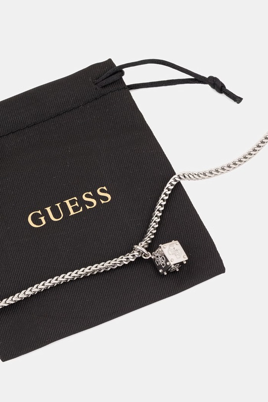 Akcesoria Guess naszyjnik z zawieszką męski ze stali nierdzewnej 4G FRONTIERS JUMN06.036JW srebrny