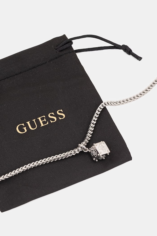 Akcesoria Guess naszyjnik z zawieszką męski ze stali nierdzewnej 4G FRONTIERS JUMN06.036JW srebrny