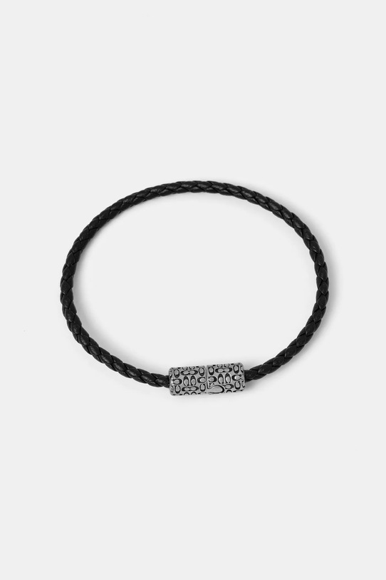 Coach bransoletka skórzana czarny 37551523SLV005