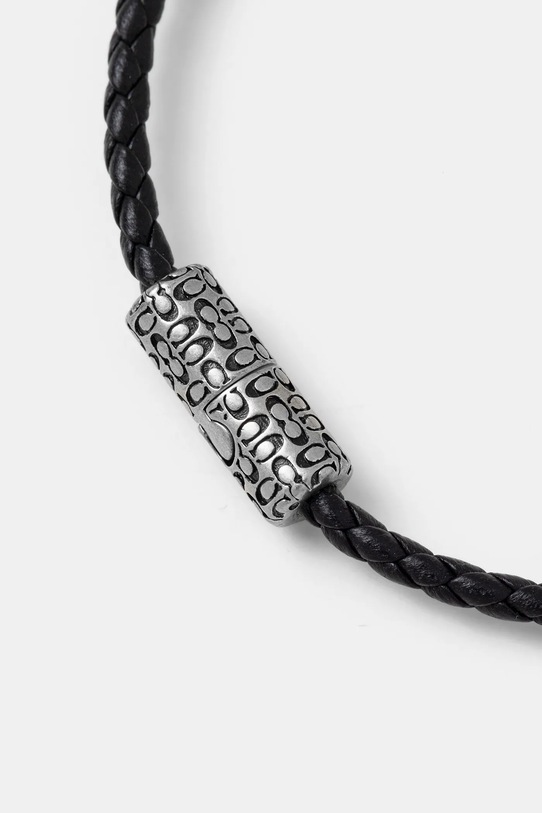 Coach bransoletka skórzana 37551523SLV005 czarny SS26