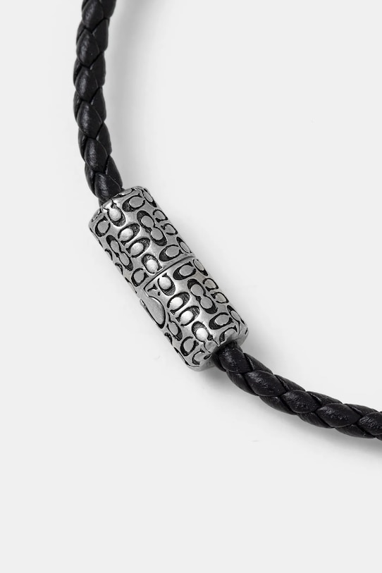 Coach bransoletka skórzana 37551523SLV005 czarny SS26