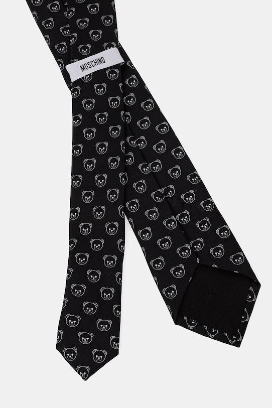 Копринена вратовръзка Moschino M5895.55079 черен SS26