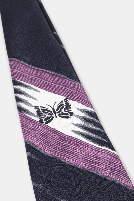 Needles krawat jedwabny SX063 granatowy SS26