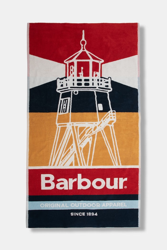 Barbour ręcznik plażowy bawełniany czerwony UAC0311