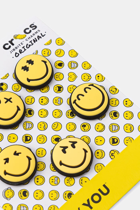 Crocs значки для обуви Smileyworld 5 шт. 10015113 жёлтый SS26