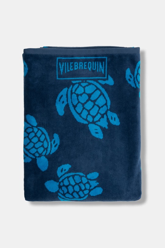 Vilebrequin ręcznik plażowy bawełniany SAND SANE2436 granatowy SS26