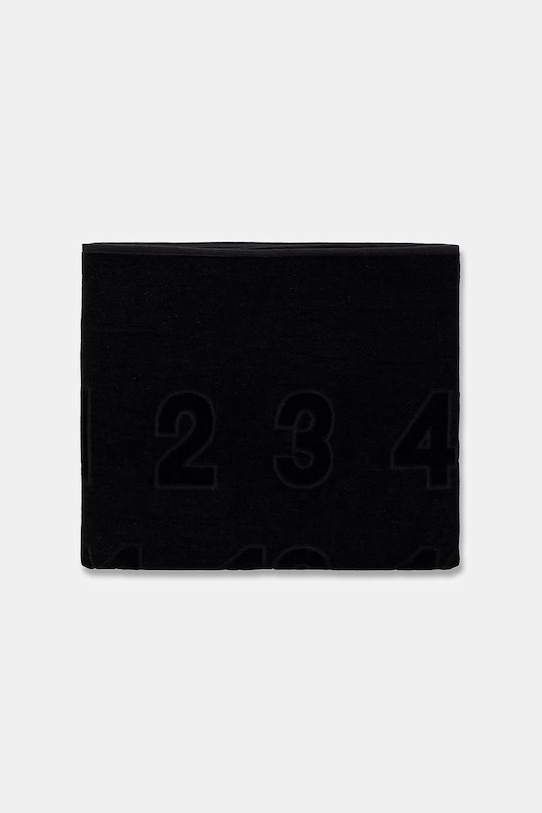 MM6 Maison Margiela ręcznik plażowy bawełniany MYP000150 czarny SS26