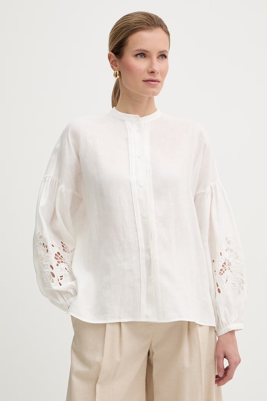 Weekend Max Mara koszula damska lniana ESTRO biały 2615111032600