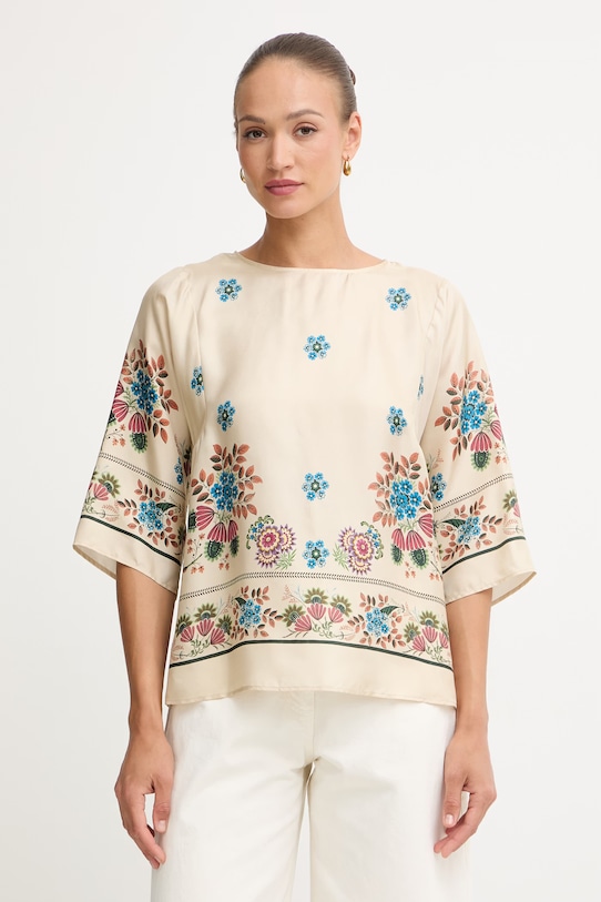 Weekend Max Mara μπλούζα γυναικεία μεταξωτή SAMBA μπεζ 2615111062600