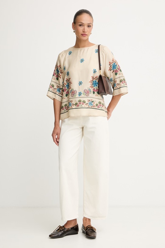 Weekend Max Mara μπλούζα γυναικεία μεταξωτή SAMBA 2615111062600 μπεζ SS26