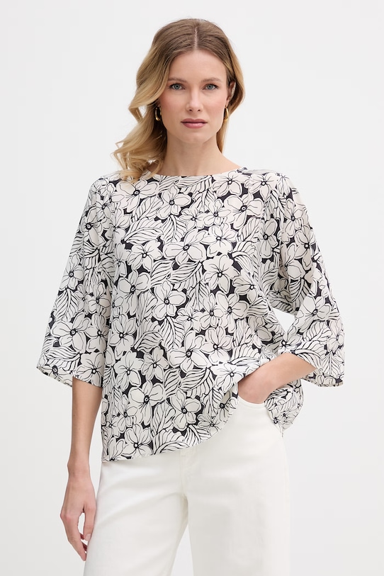 Weekend Max Mara bluzka damska jedwabna GINNICO biały 2615111142600