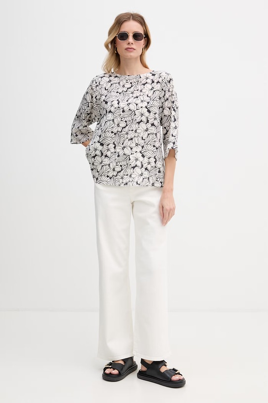 Weekend Max Mara bluzka damska jedwabna GINNICO 2615111142600 biały SS26