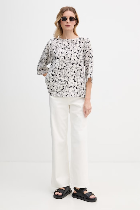 Weekend Max Mara bluzka damska jedwabna GINNICO 2615111142600 biały SS26