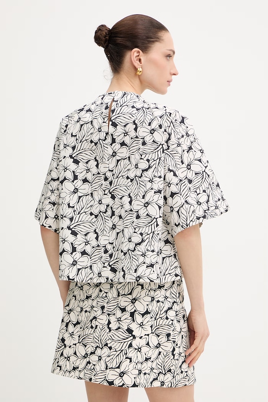 Odzież Weekend Max Mara bluzka bawełniana QUAGLIA 2615111162600 biały