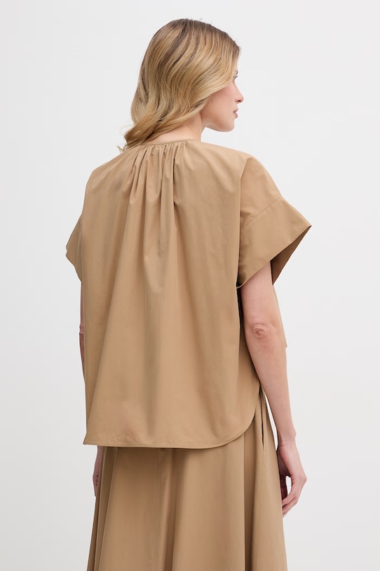 Odzież Weekend Max Mara koszula bawełniana EDUCATA 2615111172600 brązowy