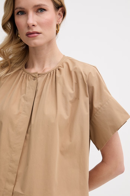 Weekend Max Mara koszula bawełniana EDUCATA brązowy 2615111172600