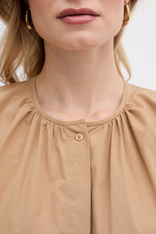 Weekend Max Mara koszula bawełniana EDUCATA 2615111172600 brązowy