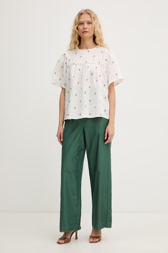 Weekend Max Mara bluzka damska lniana BACINO 2615941082600 biały SS26