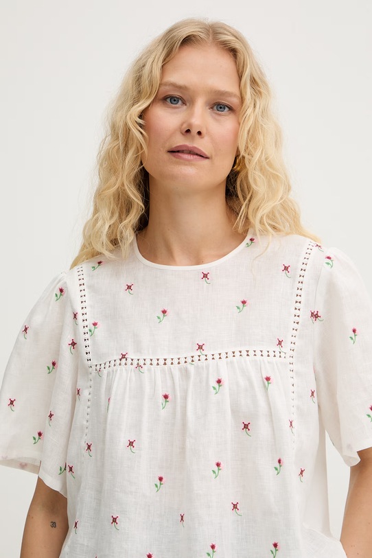 Weekend Max Mara bluzka damska lniana BACINO biały 2615941082600