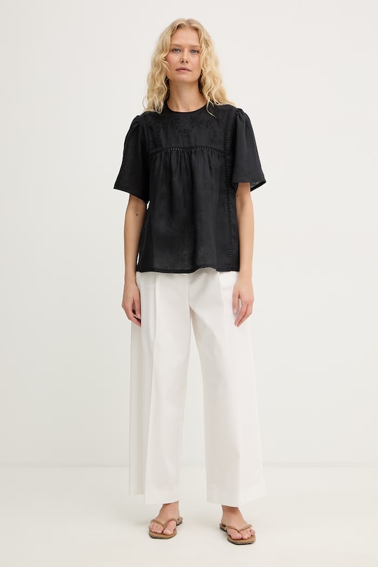 Weekend Max Mara bluzka damska lniana BACINO 2615941082600 czarny SS26