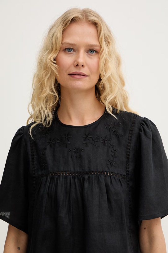 Weekend Max Mara bluzka damska lniana BACINO czarny 2615941082600