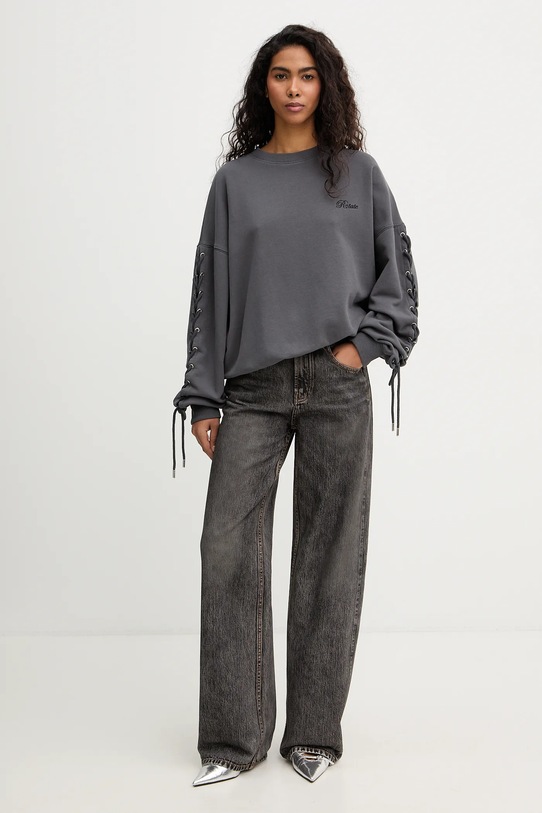 Rotate bluza bawełniana 1154681205 szary SS26