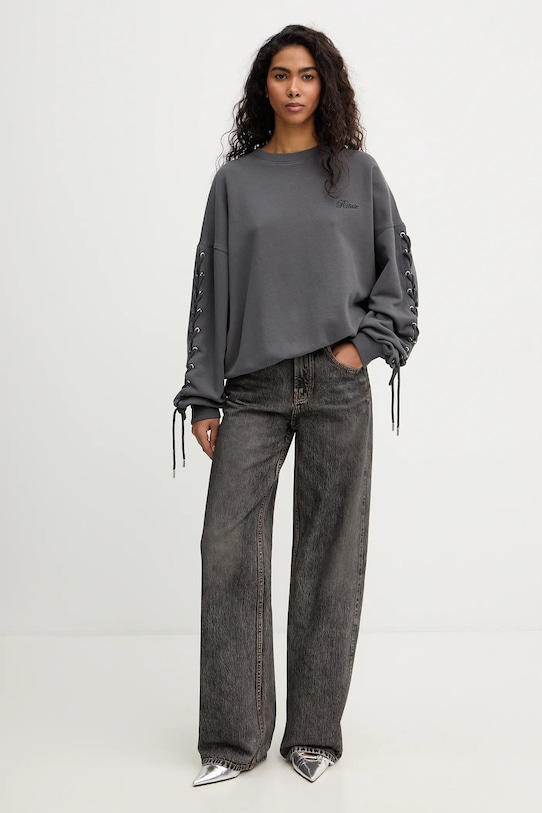 Rotate bluza bawełniana 1154681205 szary SS26