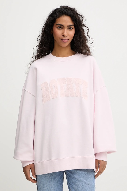 Rotate bluza bawełniana aplikacja różowy 1153161809